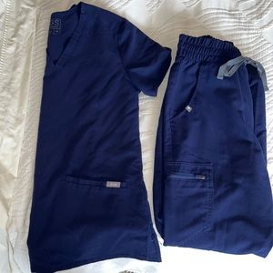 Figs Navy scrubs with jogger pant